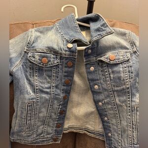 Girls Jean jacket size medium barley worn